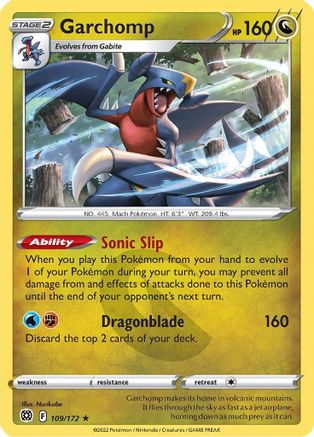 Garchomp 109/172 Holofoil - Holo Rare - SWSH09: Brilliant Stars