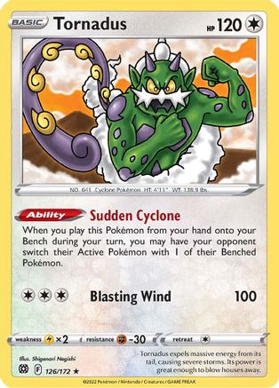 Tornadus 126/172  - Rare - SWSH09: Brilliant Stars