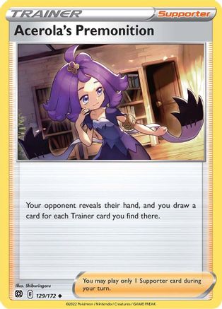 Acerola's Premonition 129/172  - Uncommon - SWSH09: Brilliant Stars