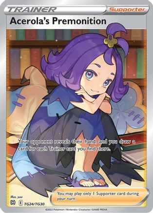 Acerola's Premonition TG24/30 Holofoil - Ultra Rare - SWSH09: Brilliant Stars Trainer Gallery