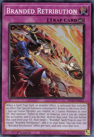 Branded Retribution (SDAZ-EN032) - Super Rare - 1st Edition - Structure Deck: Albaz Strike