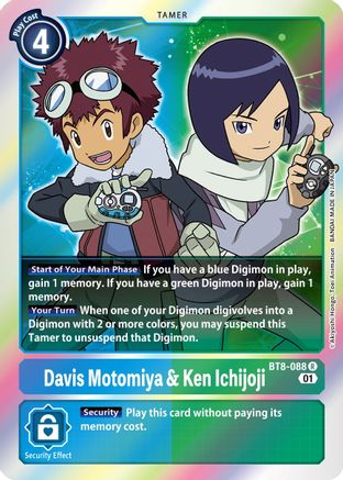 Davis Motomiya & Ken Ichijoji (BT8-088) Foil Rare - New Awakening