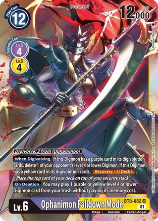 Ophanimon Falldown Mode (BT8-082) Foil Super Rare - New Awakening