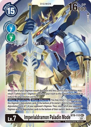 Imperialdramon Paladin Mode (BT8-112) Foil Secret Rare - New Awakening