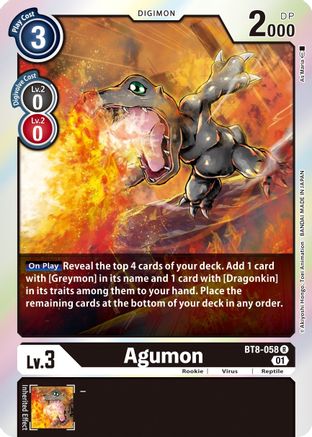 Agumon (BT8-058) Foil Rare - New Awakening