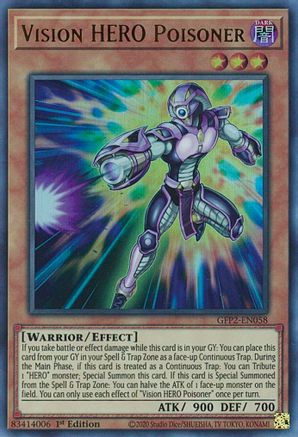 Vision HERO Poisoner (GFP2-EN058) - Ultra Rare - 1st Edition - Ghosts From the Past: The 2nd Haunting