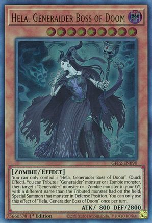 Hela, Generaider Boss of Doom (GFP2-EN090) - Ultra Rare - 1st Edition - Ghosts From the Past: The 2nd Haunting