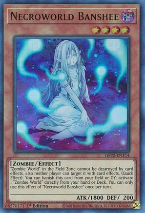 Necroworld Banshee (GFP2-EN114) - Ultra Rare - 1st Edition - Ghosts From the Past: The 2nd Haunting