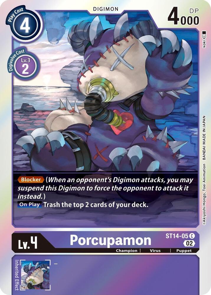 Porcupamon ST14-05 C (Starter Deck 14: Beelzemon Advanced Deck Set)  - Foil