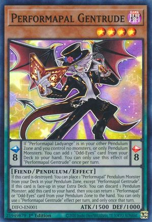 Performapal Gentrude (DIFO-EN001) - Super Rare - 1st Edition - Dimension Force