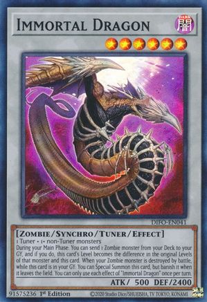 Immortal Dragon (DIFO-EN041) - Super Rare - 1st Edition - Dimension Force