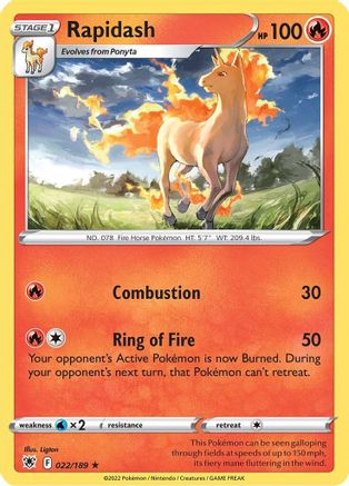 Rapidash 22/189  - Rare - SWSH10: Astral Radiance