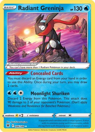 Radiant Greninja 46/189 Holofoil - Radiant Rare - SWSH10: Astral Radiance