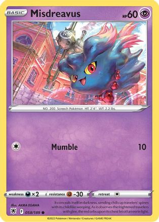 Misdreavus 58/189  - Common - SWSH10: Astral Radiance
