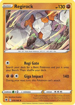 Regirock 75/189  - Rare - SWSH10: Astral Radiance