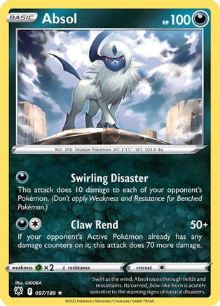 Absol 97/189 Holofoil - Holo Rare - SWSH10: Astral Radiance