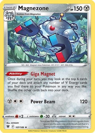 Magnezone 107/189 Holofoil - Holo Rare - SWSH10: Astral Radiance