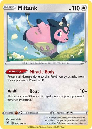 Miltank 126/189 Holofoil - Holo Rare - SWSH10: Astral Radiance