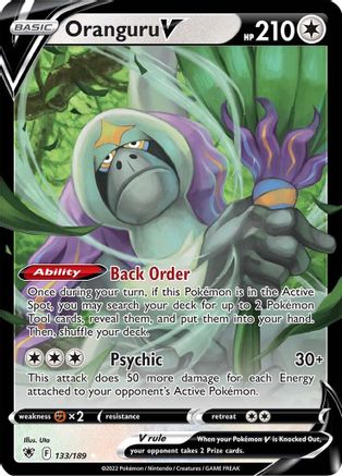 Oranguru V 133/189 Holofoil - Ultra Rare - SWSH10: Astral Radiance
