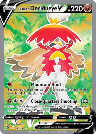 Hisuian Decidueye V (Full Art) 173/189 Holofoil - Ultra Rare - SWSH10: Astral Radiance
