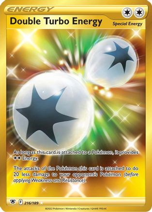 Double Turbo Energy (Secret) 216/189 Holofoil - Secret Rare - SWSH10: Astral Radiance