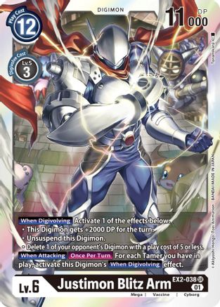 Justimon Blitz Arm (EX2-038) Foil Super Rare - Digital Hazard