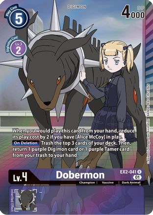 Dobermon (Alternate Art) (EX2-041) Foil Rare - Digital Hazard
