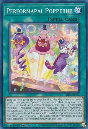 Performapal Popperup (LDS3-EN132) - Common - 1st Edition - Legendary Duelists: Season 3