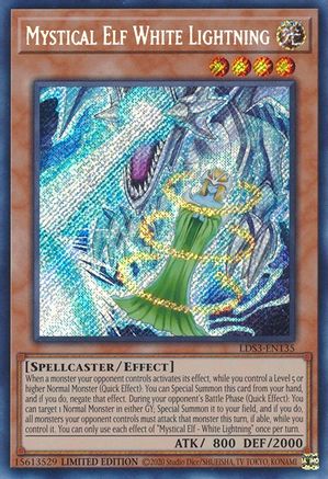 Mystical Elf White Lightning (LDS3-EN135) - Secret Rare - Limited - Legendary Duelists: Season 3