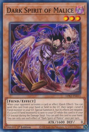 Dark Spirit of Malice (LDS3-EN011) - Common - 1st Edition - Legendary Duelists: Season 3