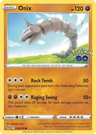 Onix 36/78  - Common - Pokemon GO