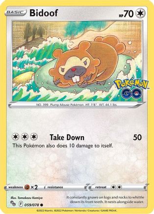 Bidoof 59/78  - Common - Pokemon GO