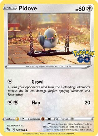 Pidove 61/78  - Common - Pokemon GO