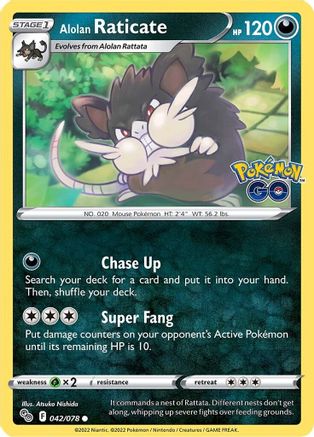 Alolan Raticate 42/78  - Common - Pokemon GO