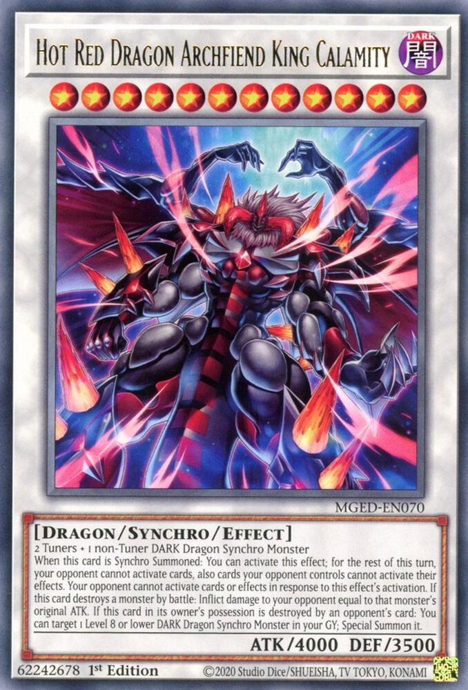 Hot Red Dragon Archfiend King Calamity MGED-EN070 (Maximum Gold: El Dorado)  - 1st Edition