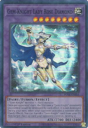Gem-Knight Lady Rose Diamond (POTE-EN044) - Super Rare - Power of the Elements