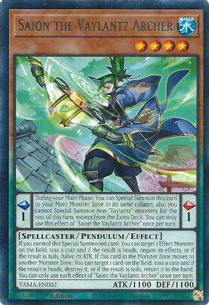 Saion the Vaylantz Archer (TAMA-EN002) - Rare - 1st Edition - Tactical Masters