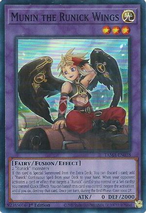 Munin the Runick Wings (TAMA-EN038) - Super Rare - 1st Edition - Tactical Masters