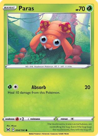 Paras 4/196  - Common - SWSH11: Lost Origin