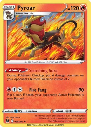 Pyroar 29/196 Holofoil - Holo Rare - SWSH11: Lost Origin
