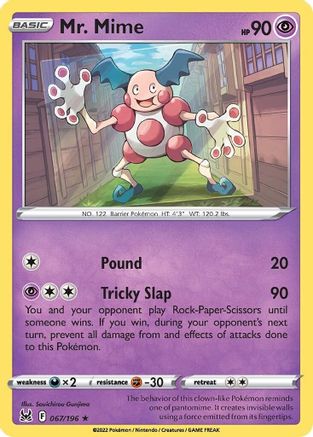 Mr. Mime 67/196  - Rare - SWSH11: Lost Origin