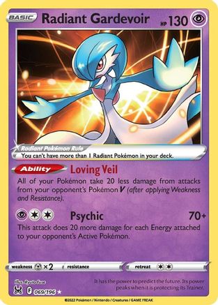 Radiant Gardevoir 69/196 Holofoil - Radiant Rare - SWSH11: Lost Origin