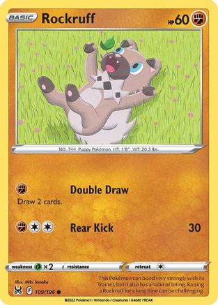 Rockruff 109/196  - Common - SWSH11: Lost Origin