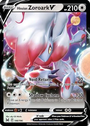 Hisuian Zoroark V 146/196 Holofoil - Ultra Rare - SWSH11: Lost Origin