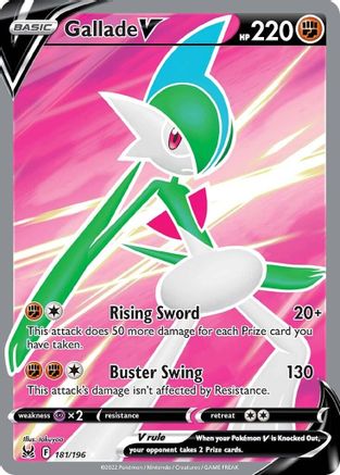 Gallade V (Full Art) 181/196 Holofoil - Ultra Rare - SWSH11: Lost Origin