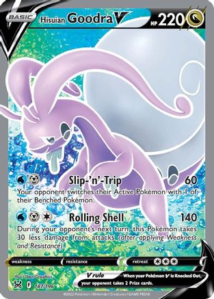Hisuian Goodra V (Full Art) 187/196 Holofoil - Ultra Rare - SWSH11: Lost Origin
