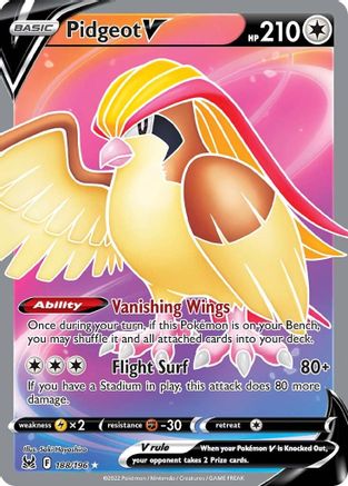 Pidgeot V (Full Art) 188/196 Holofoil - Ultra Rare - SWSH11: Lost Origin