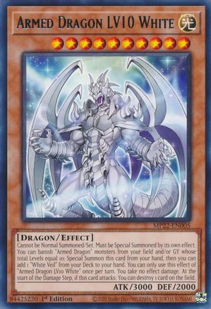 Armed Dragon LV10 White (MP22-EN005) - Rare - 1st Edition - 2022 Tin of the Pharaoh's Gods