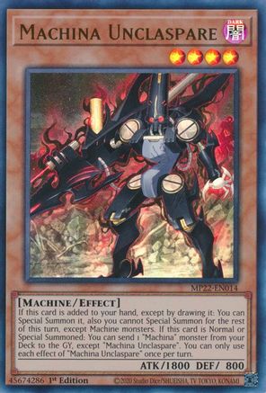 Machina Unclaspare (MP22-EN014) - Ultra Rare - 1st Edition - 2022 Tin of the Pharaoh's Gods