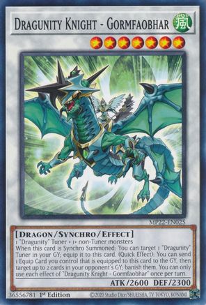 Dragunity Knight - Gormfaobhar (MP22-EN025) - Common - 2022 Tin of the Pharaoh's Gods